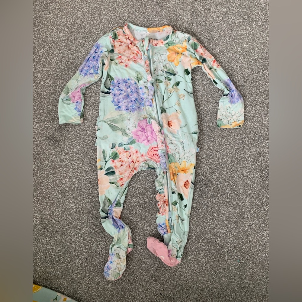 Posh Peanut Pastel Floral Kids One Piece